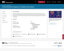 Finite Element Analysis of Solids and Fluids I